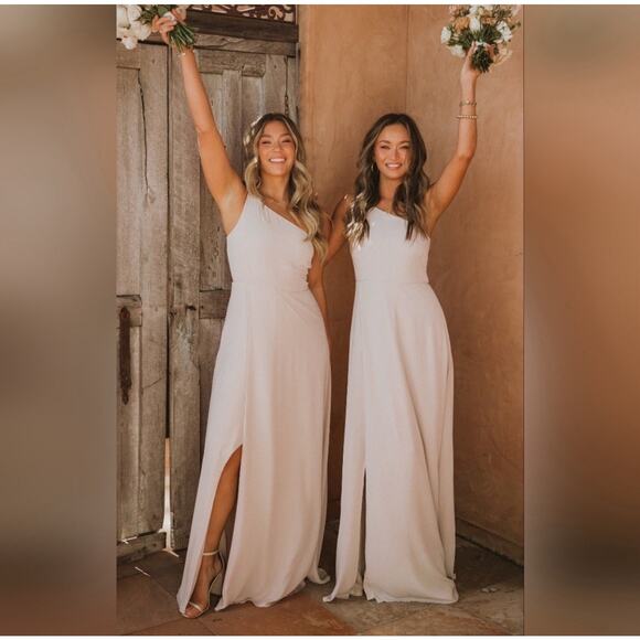 Show Me Your Mumu Shannon One Shoulder Bridesmaid Show Me The Ring Chiffon NWT M - Picture 3 of 7